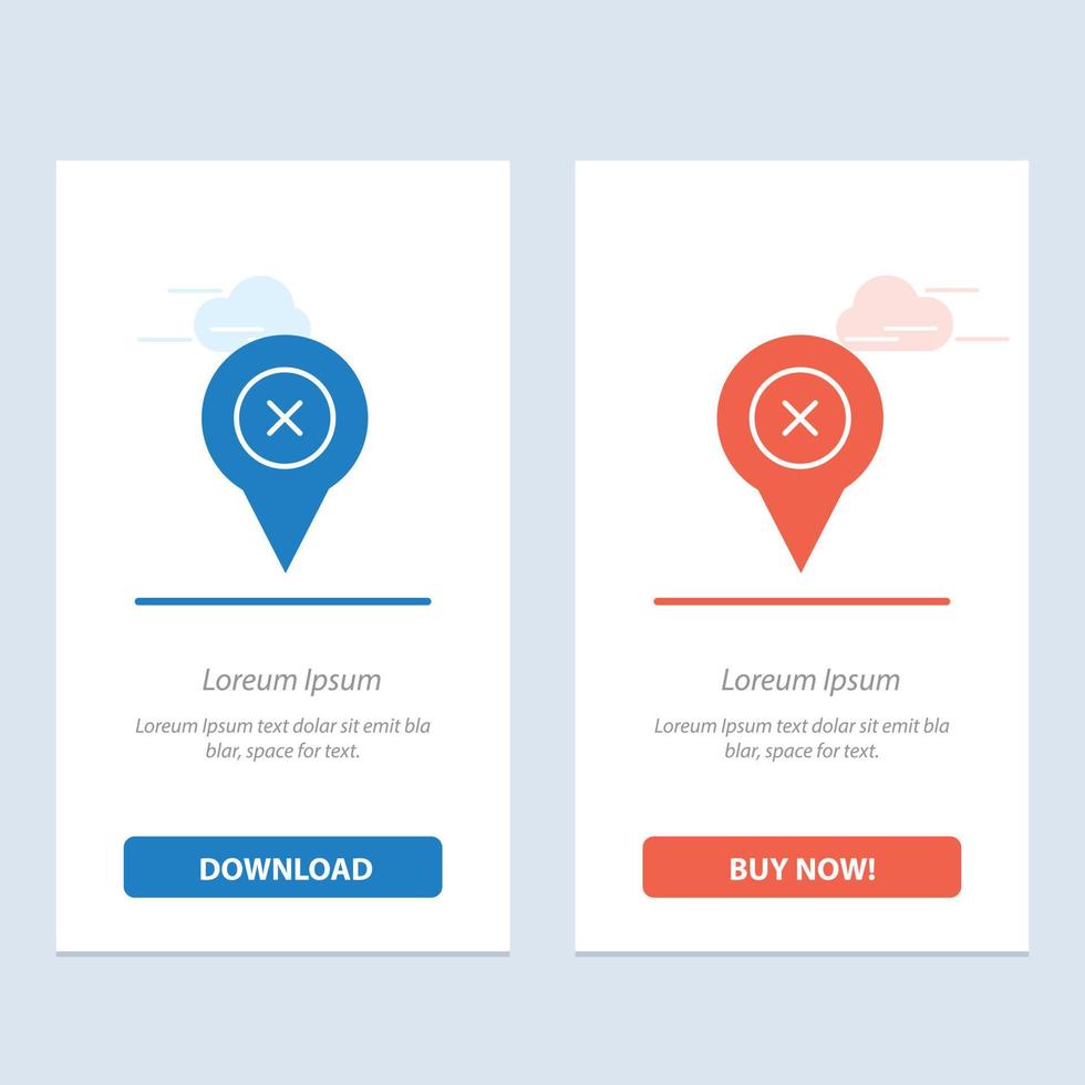 Add Pin Location Map  Blue and Red Download and Buy Now web Widget Card Template vector