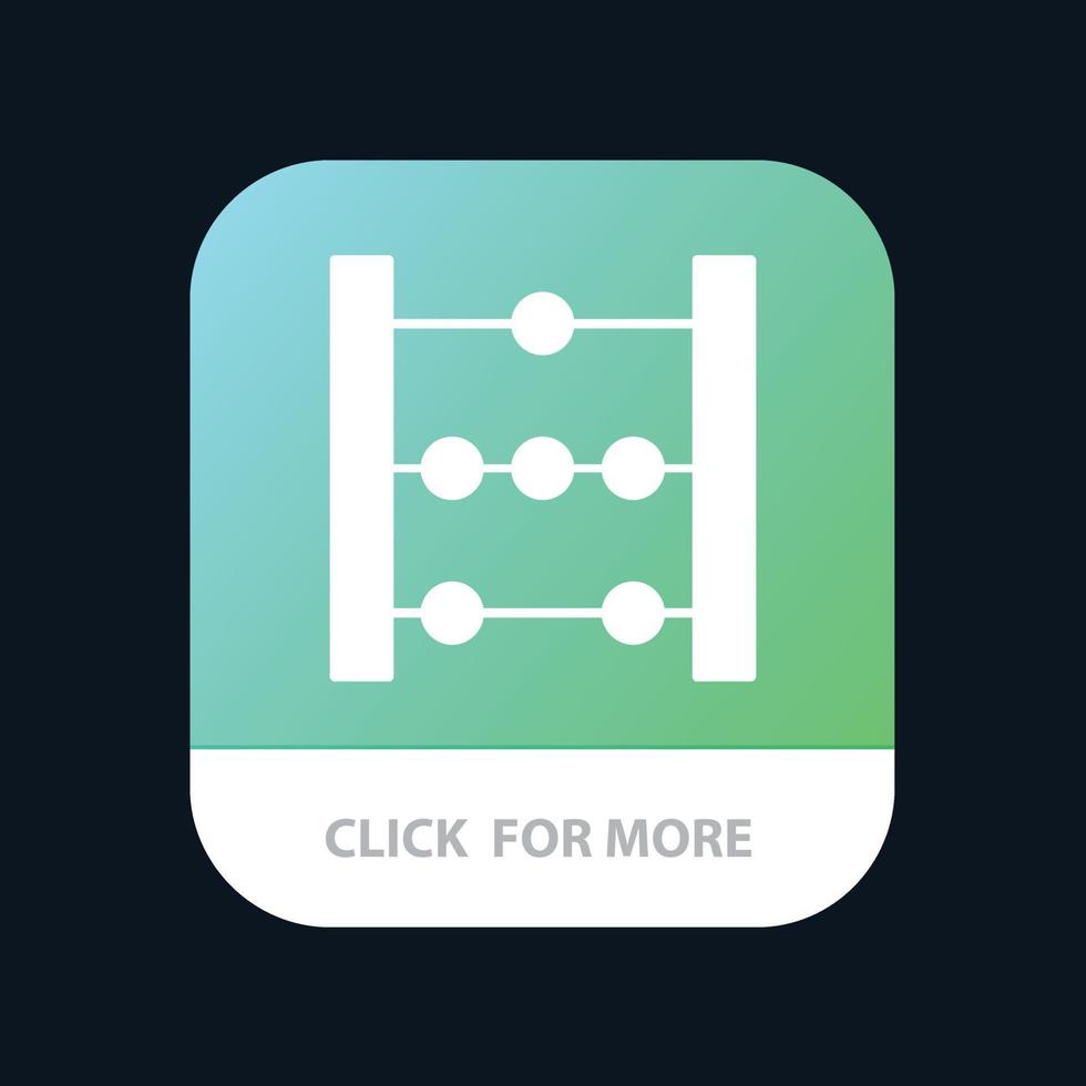 botón de la aplicación móvil de matemáticas de educación de ábaco versión de glifo de android e ios vector
