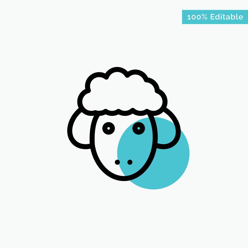 Easter Lamb Sheep Spring turquoise highlight circle point Vector icon