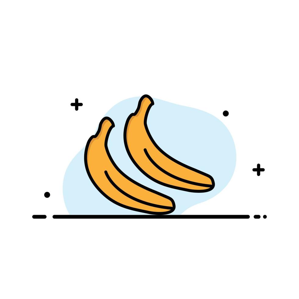 Banana Food Fruit Business Logo Template Flat Color vector