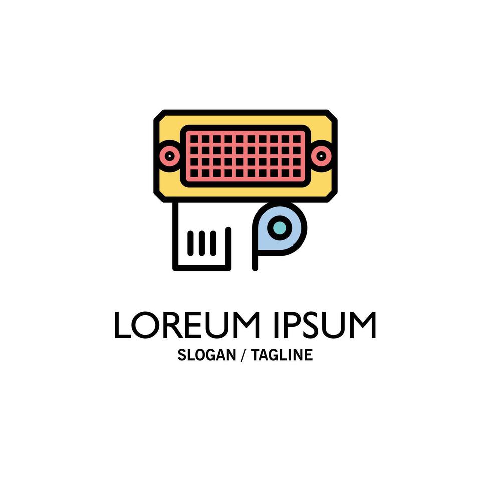 Adapter Connection Data Input Business Logo Template Flat Color vector