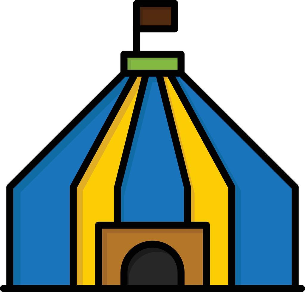 Tent Tent Circus  Flat Color Icon Vector icon banner Template