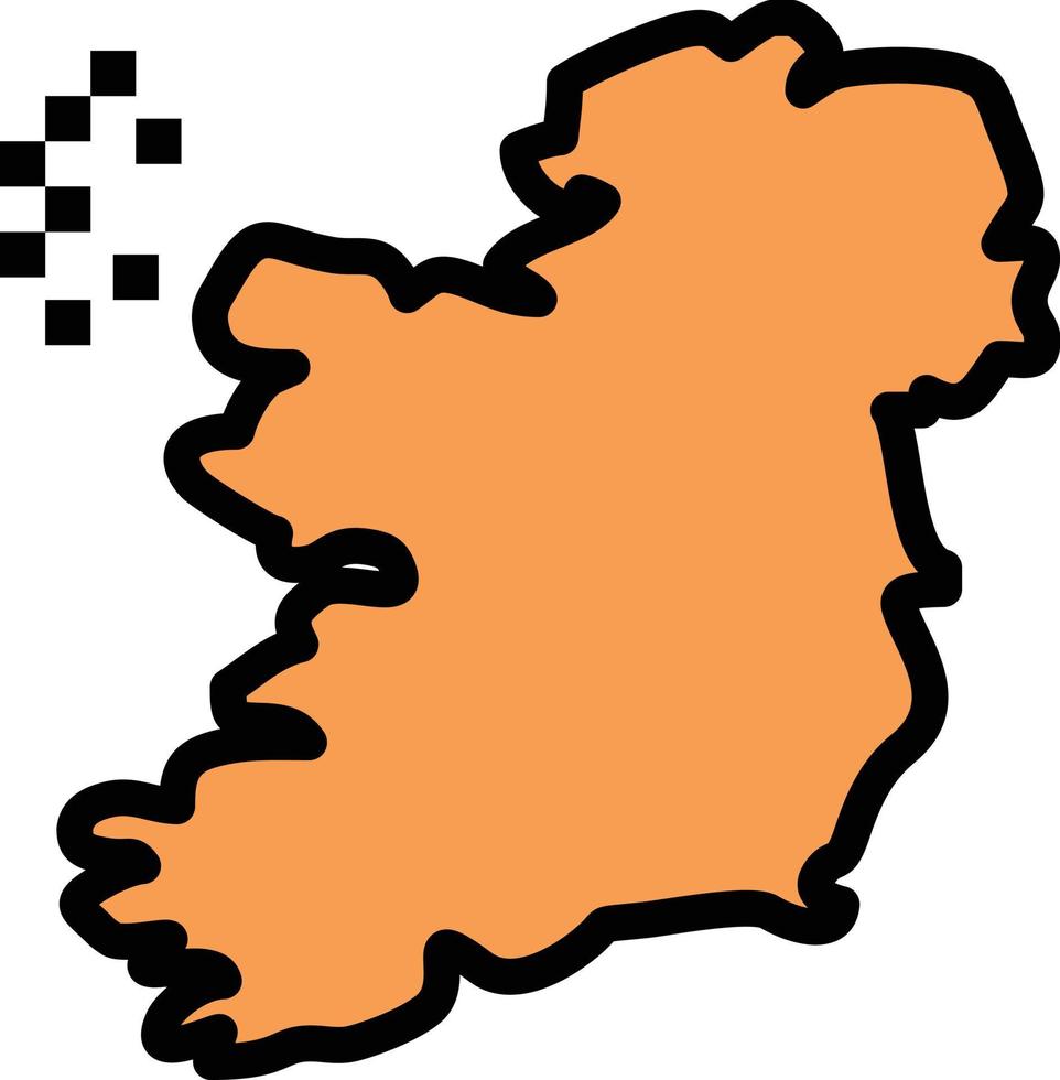 mapa del mundo irlanda color plano icono vector icono banner plantilla