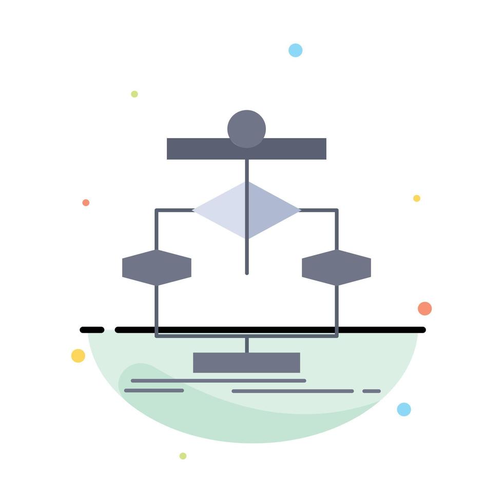 Algorithm chart data diagram flow Flat Color Icon Vector