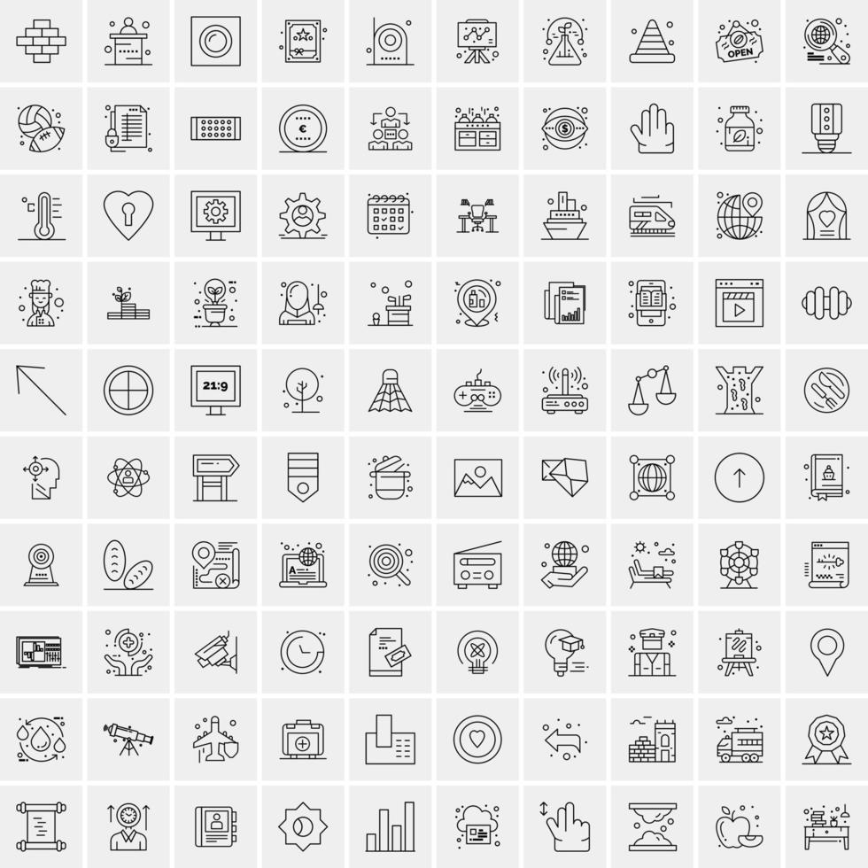 Set of 100 Creative Business Line Icons vector