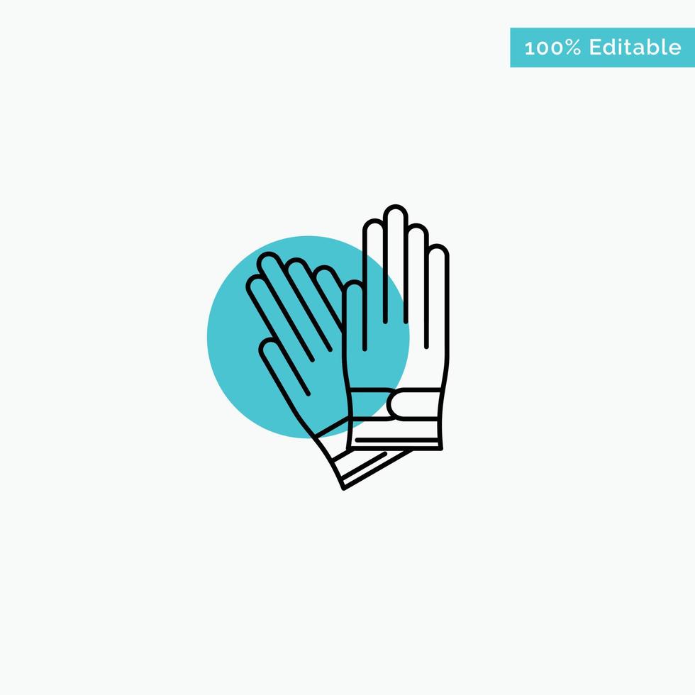 Gloves Building Construction Repair turquoise highlight circle point Vector icon