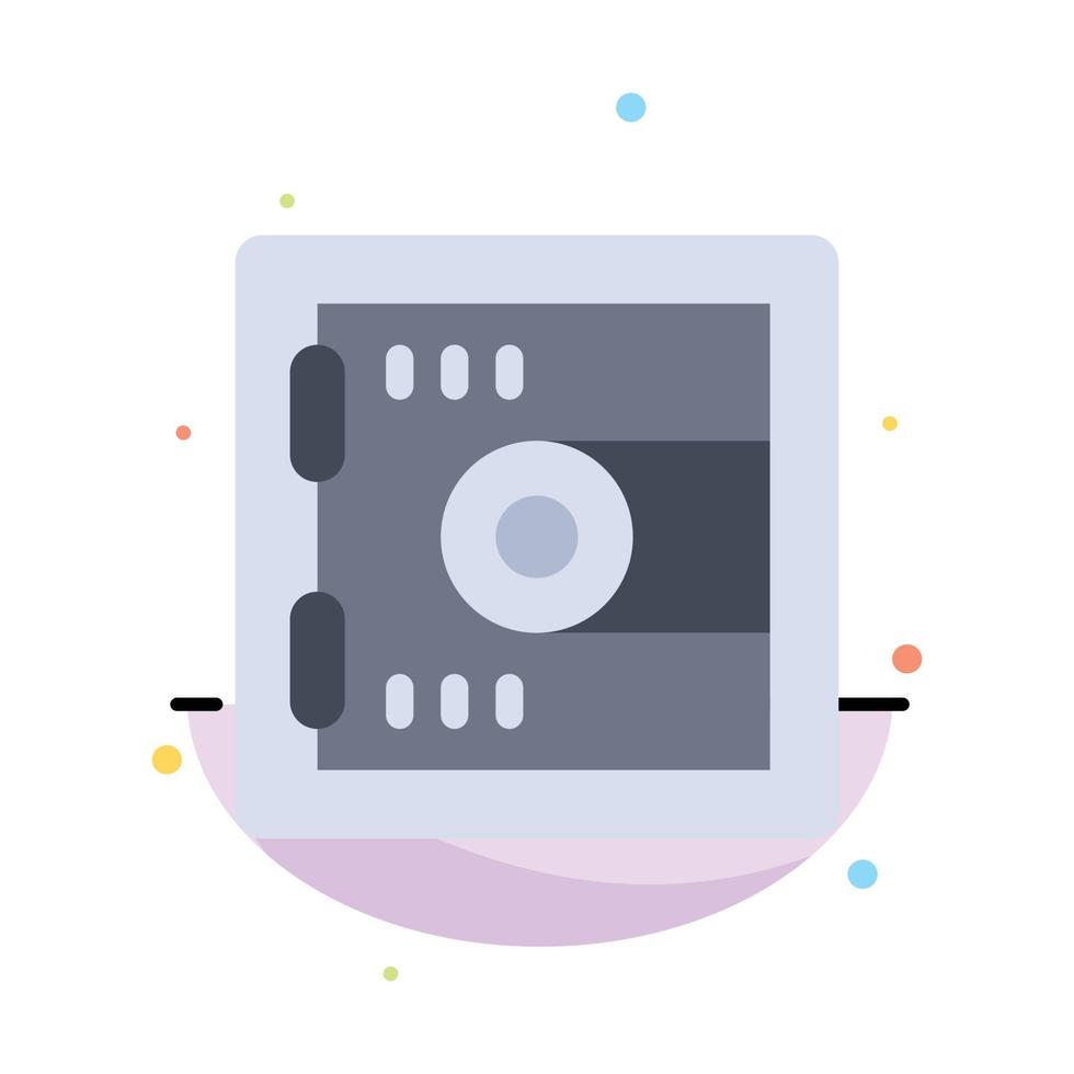 Locker Lock Motivation Abstract Flat Color Icon Template vector