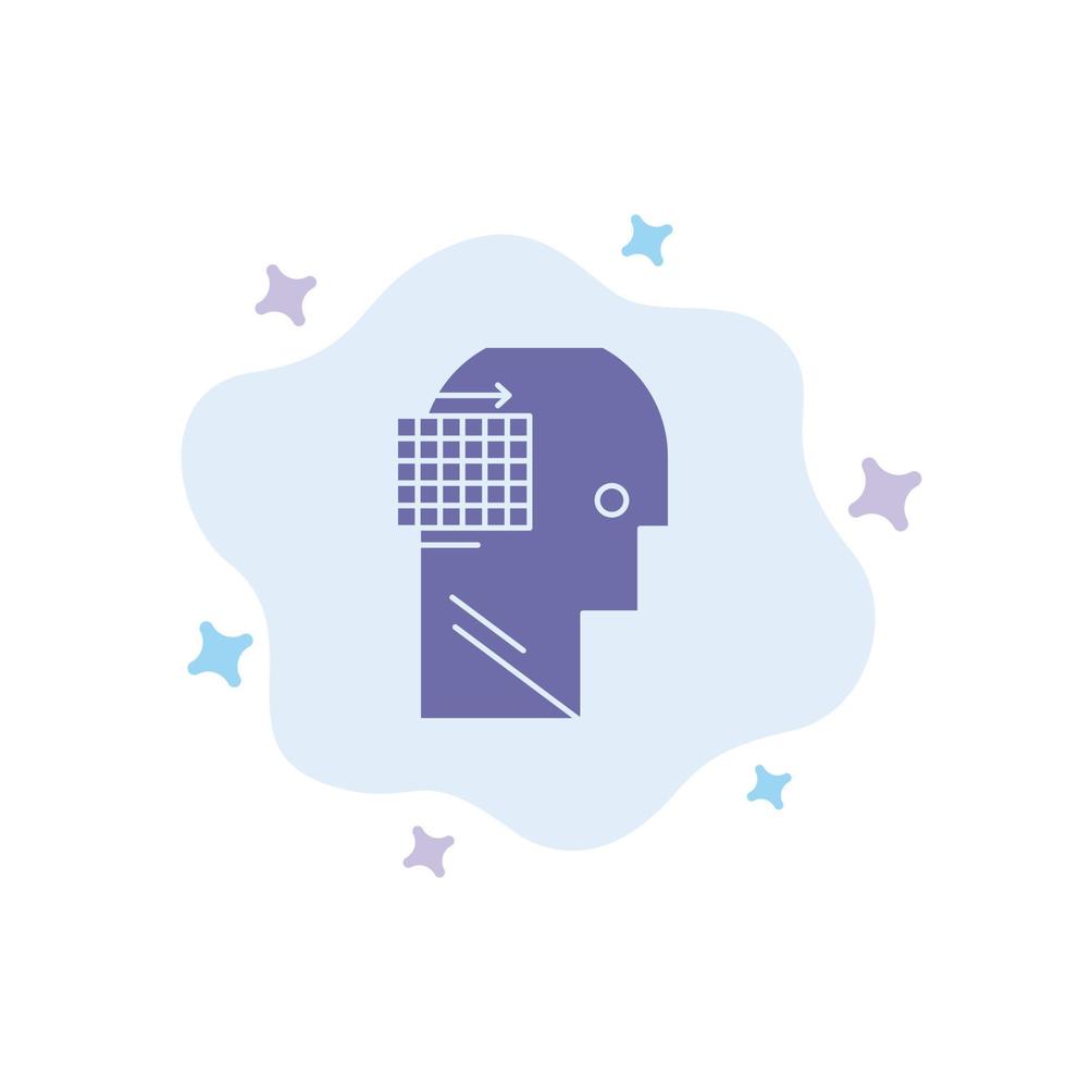 User Think Success Business Blue Icon on Abstract Cloud Background vector