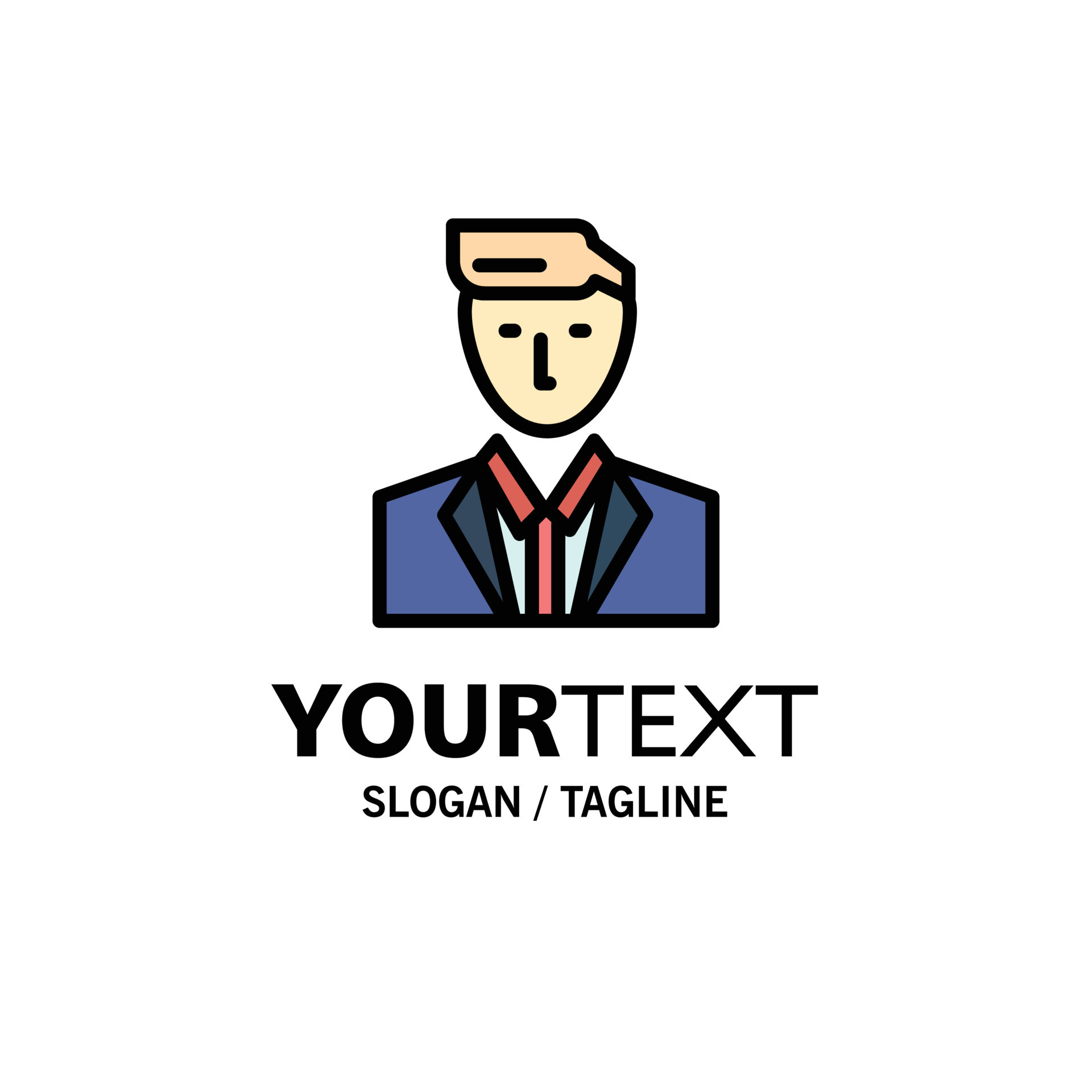 Boss Ceo Head Leader Mr Business Logo Template Flat Color 13329778