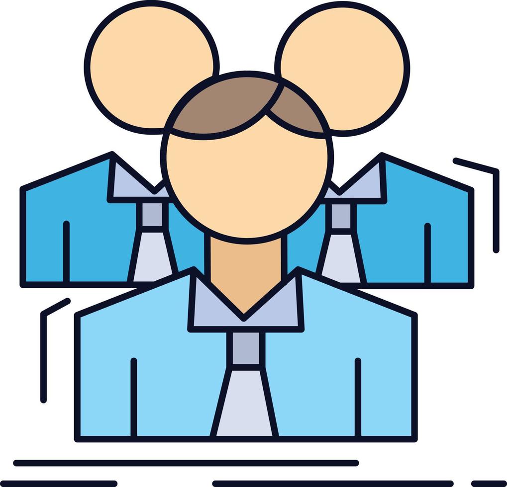 Team teamwork Business Meeting group Flat Color Icon Vector