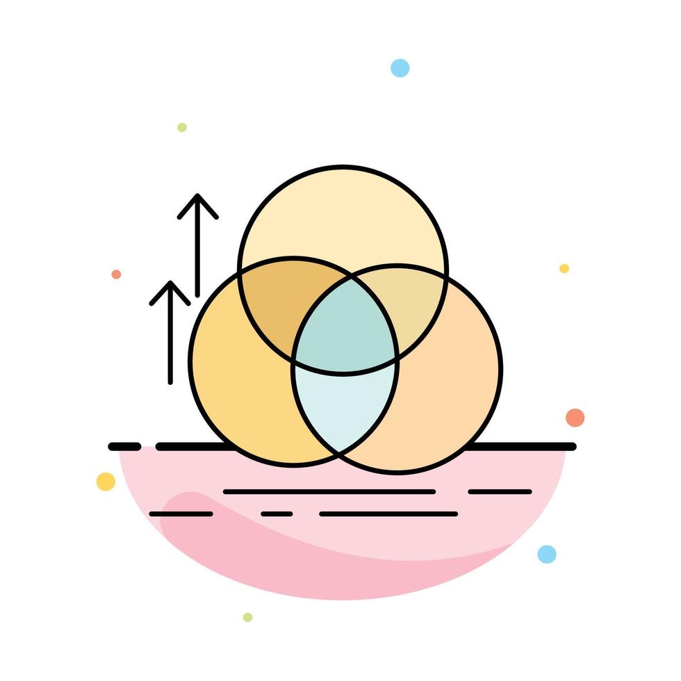 vector de icono de color plano de geometría de medición de alineación de círculo de equilibrio