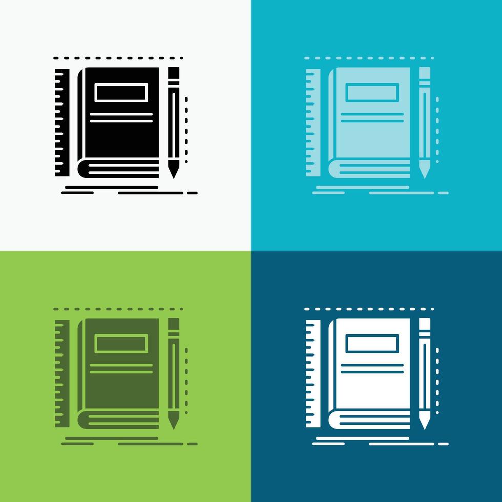Book. notebook. notepad. pocket. sketching Icon Over Various Background. glyph style design. designed for web and app. Eps 10 vector illustration