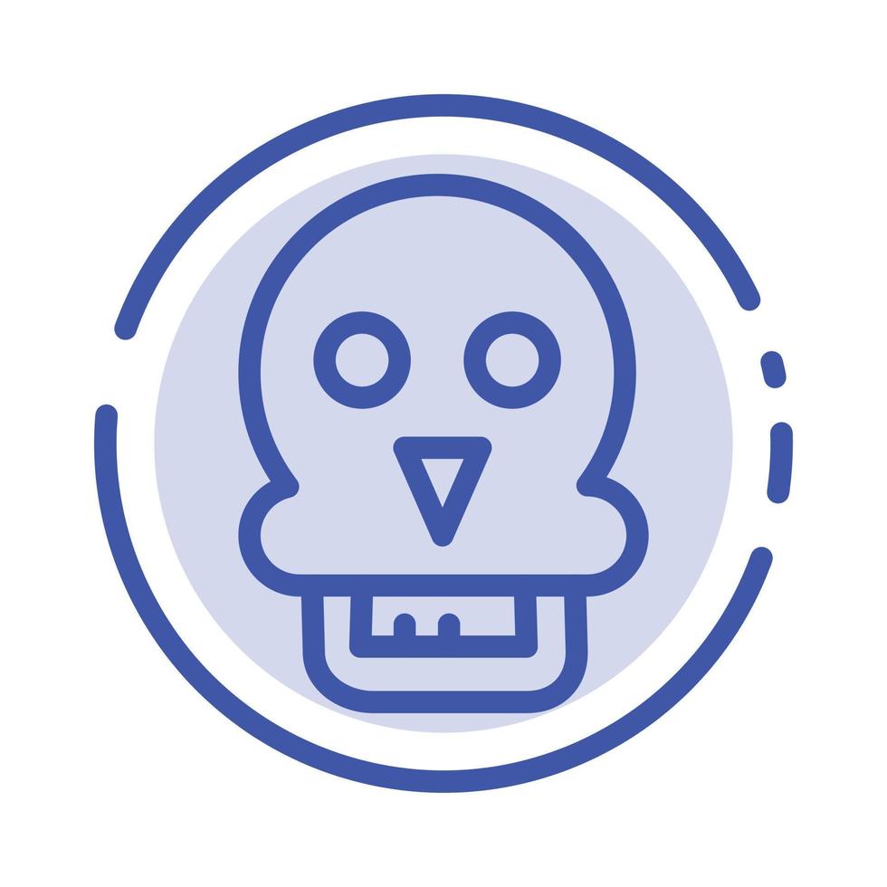 Skull Skull Death Medical Man Blue Dotted Line Line Icon vector