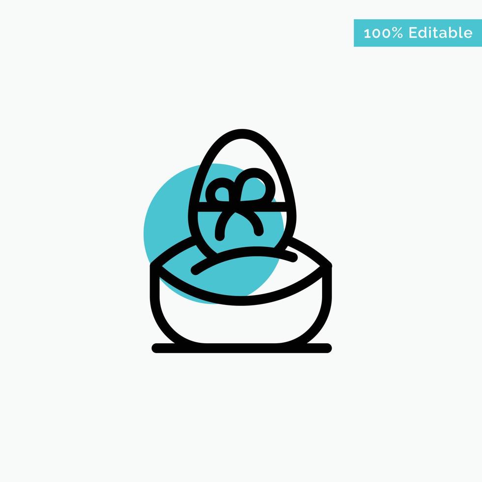 Gift Boiled Easter Egg Food turquoise highlight circle point Vector icon
