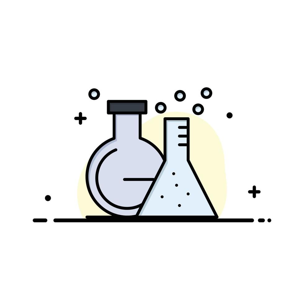 Flask Lab Tube Test Business Logo Template Flat Color vector