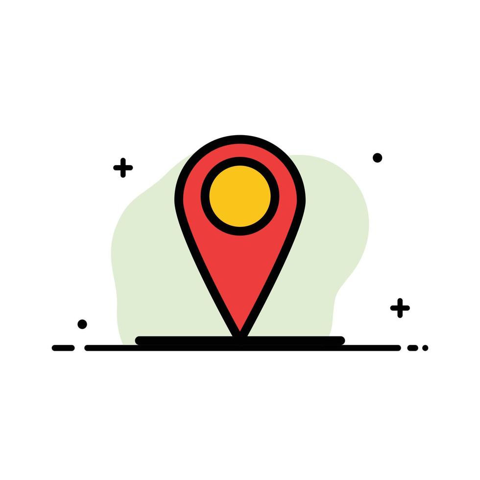 Global Location Pin World  Business Flat Line Filled Icon Vector Banner Template