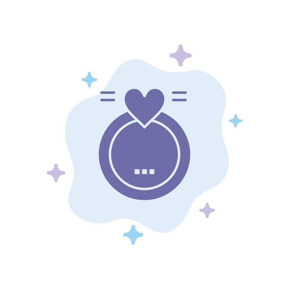 Ring Marriage Love Wedding Blue Icon on Abstract Cloud Background vector