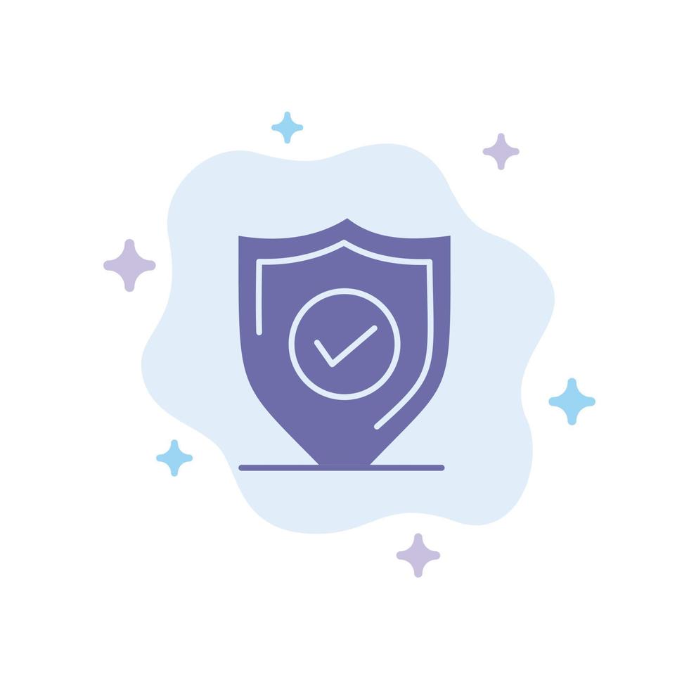 Confirm Protection Security Secure Blue Icon on Abstract Cloud Background vector