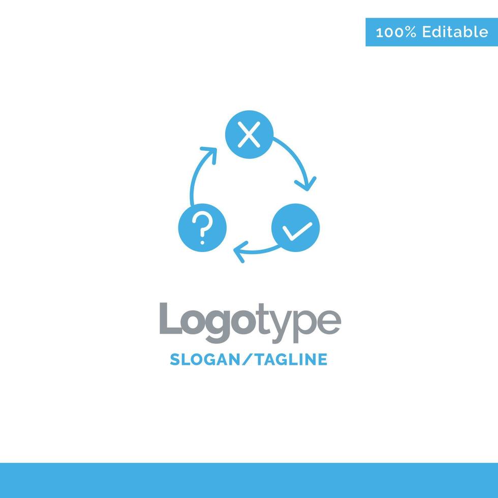 Daily Flow Issues Organization Realization Blue Solid Logo Template Place for Tagline vector