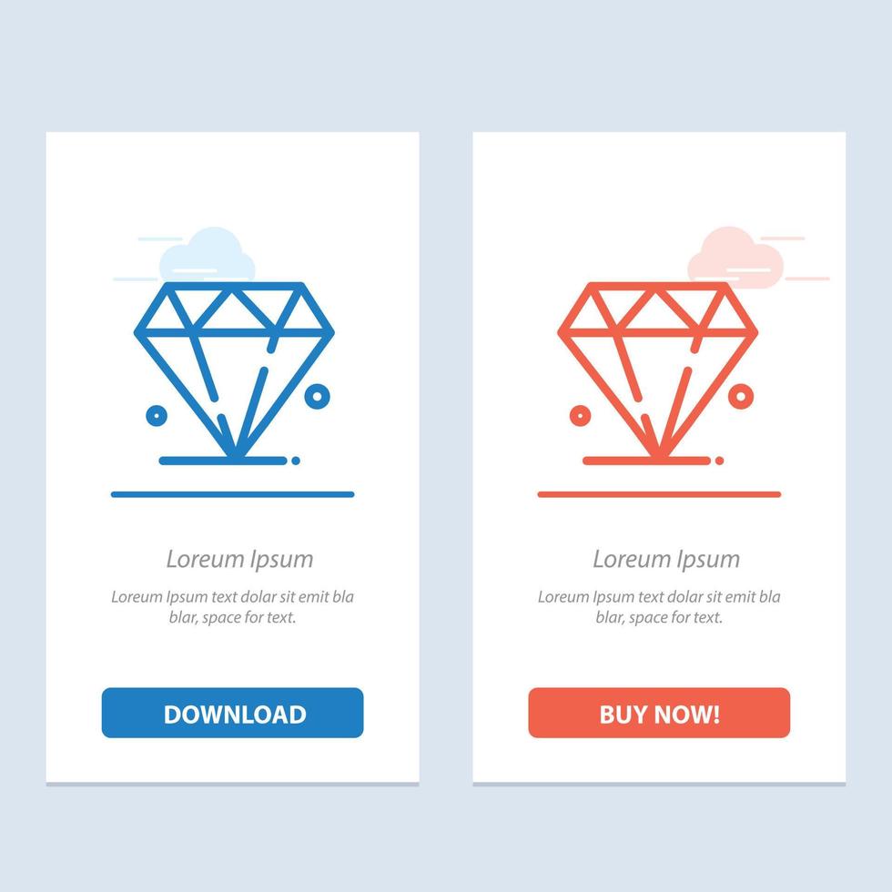 Diamond Jewel Madrigal  Blue and Red Download and Buy Now web Widget Card Template vector