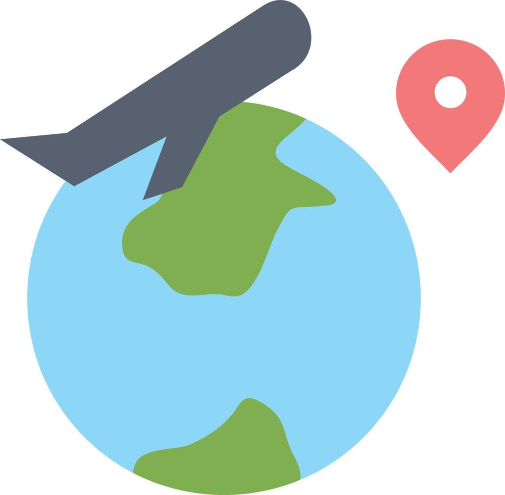 World Location Fly Job  Flat Color Icon Vector icon banner Template