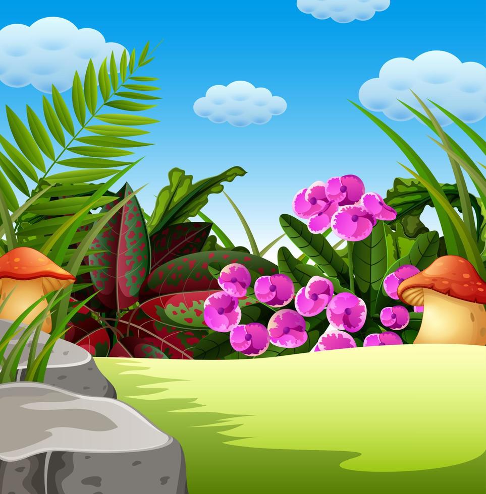 an awesome view with the natural forest condition vector