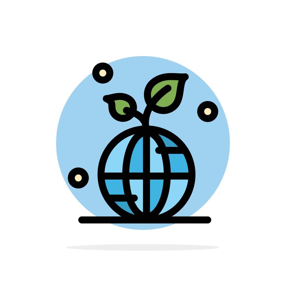 tierra verde planeta salvar mundo abstracto círculo fondo plano color icono vector