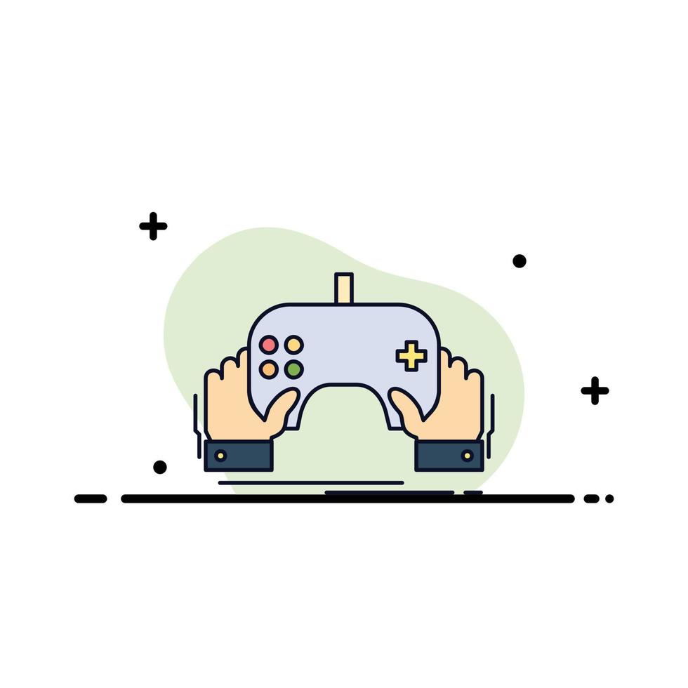 game gaming mobile entertainment app Flat Color Icon Vector