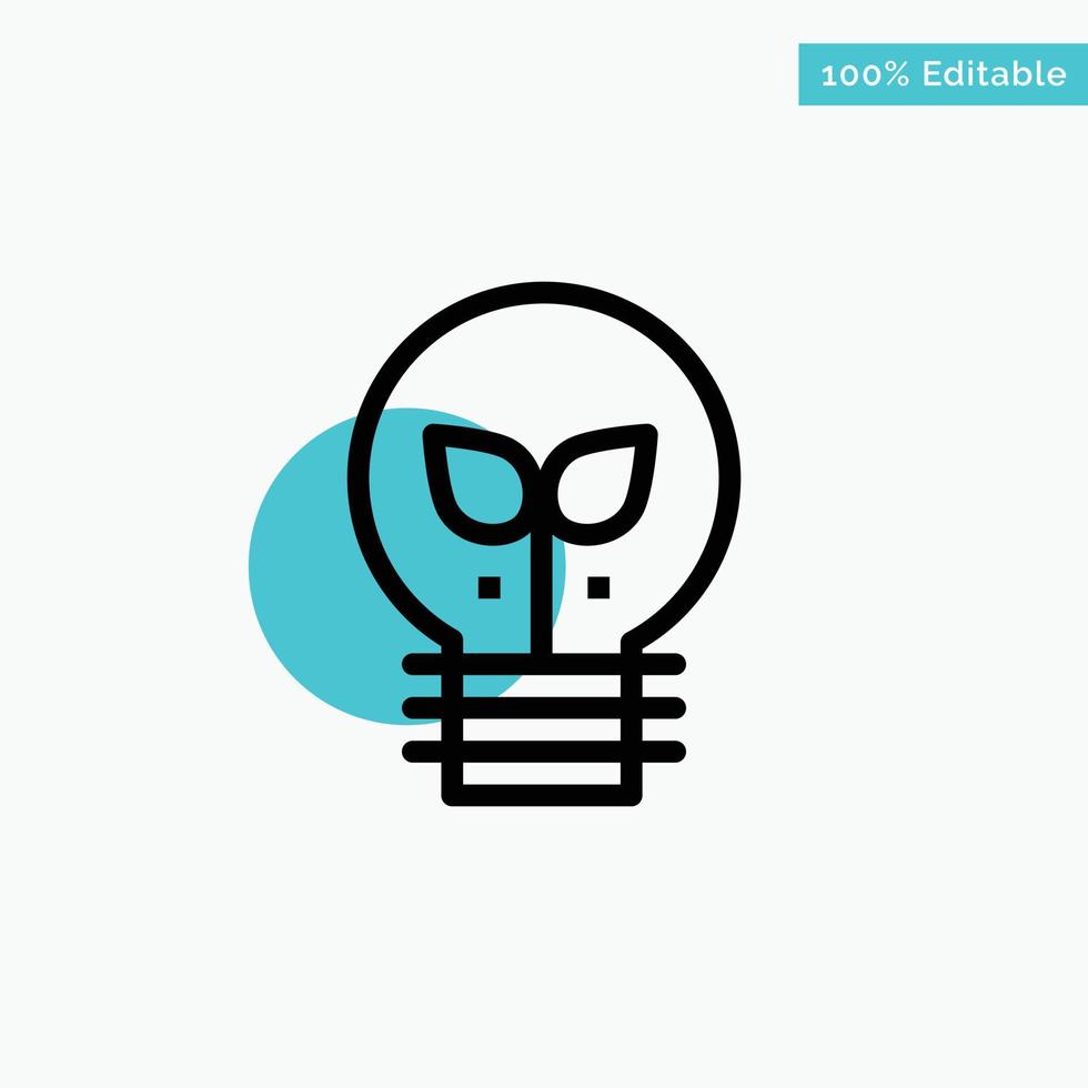 Eco Idea Lamp Light turquoise highlight circle point Vector icon