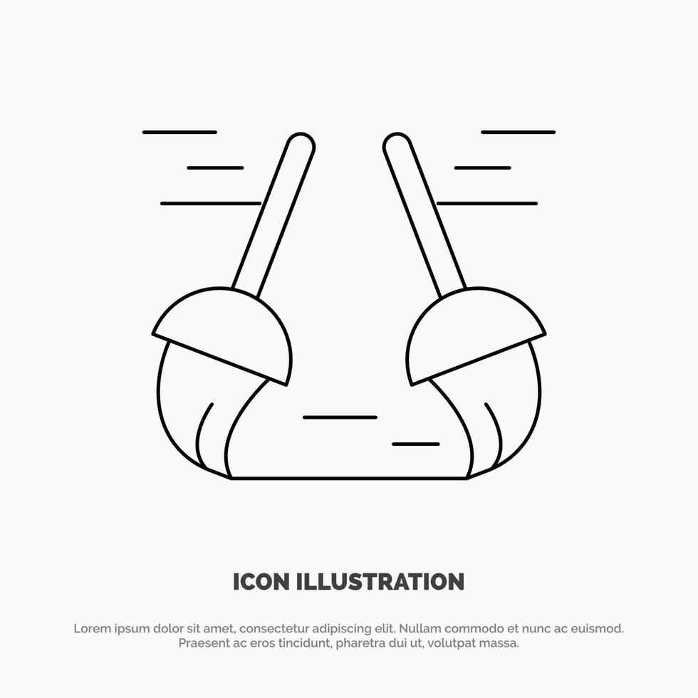 Broom Clean Cleaning Sweep Line Icon Vector