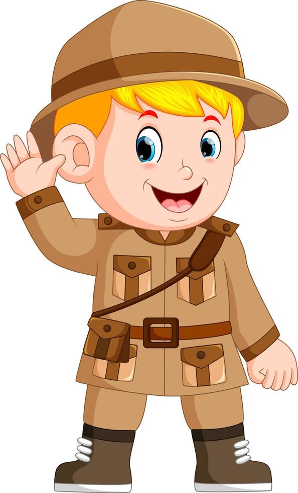 Cartoon little boy scout vector