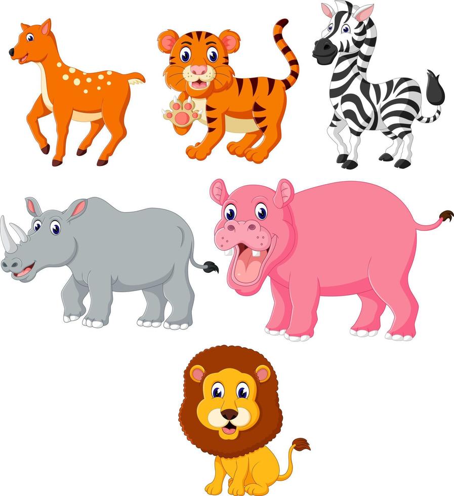the collection of the wild animals in the different species vector