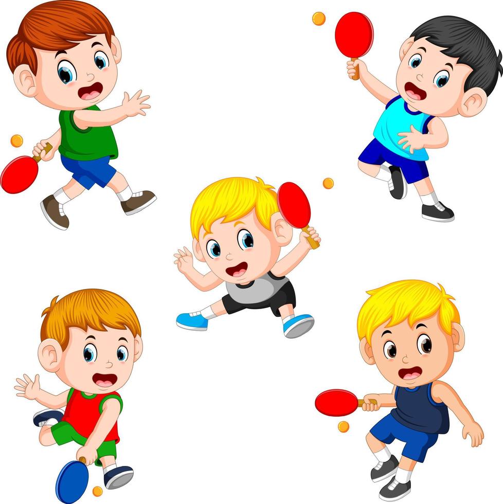 The various positions of the tennis table player vector