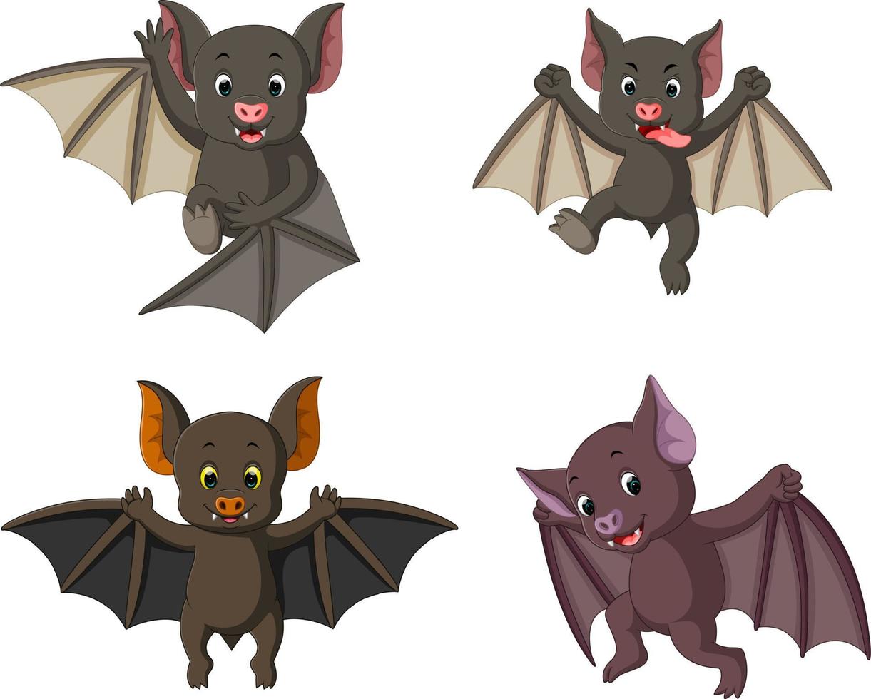 the collection of the bat in the different posing and expression vector