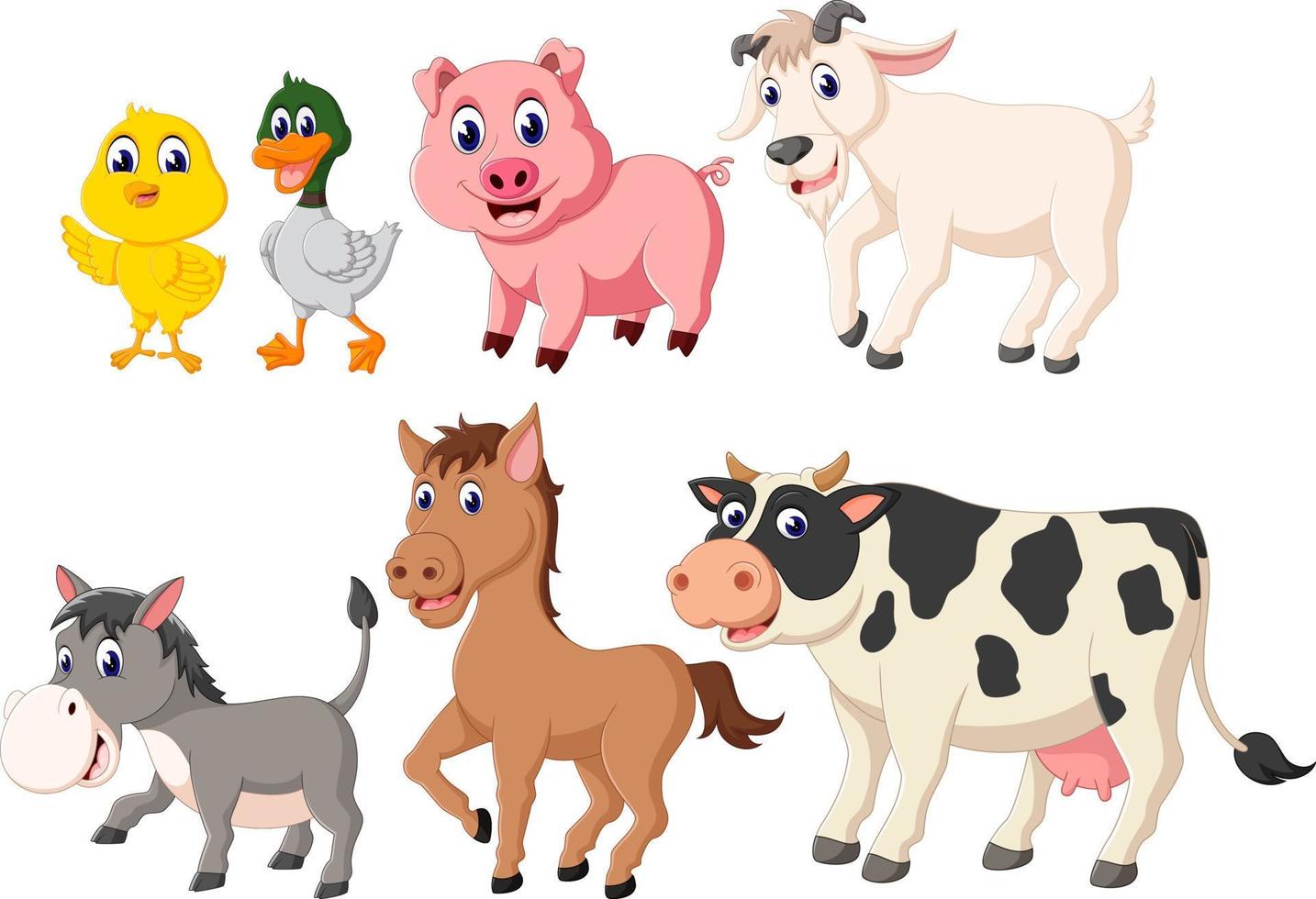 the collection of the livestock animals with the different species vector