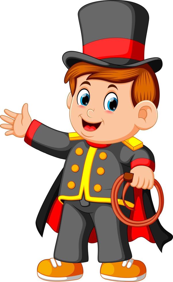 the boy wearing costume magician vector