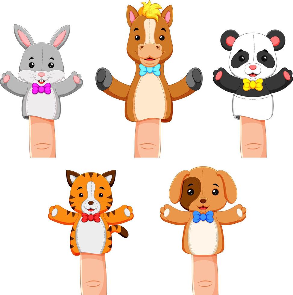 a funny collections of puppet pet animal vector