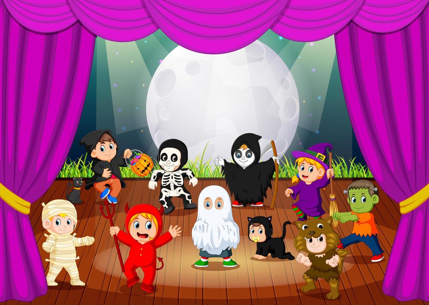 a scary halloween costume collections vector