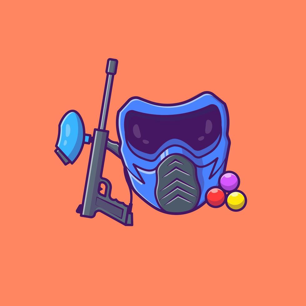 ilustración de icono de vector de dibujos animados de paintball. concepto de icono deportivo vector premium aislado. estilo de dibujos animados plana