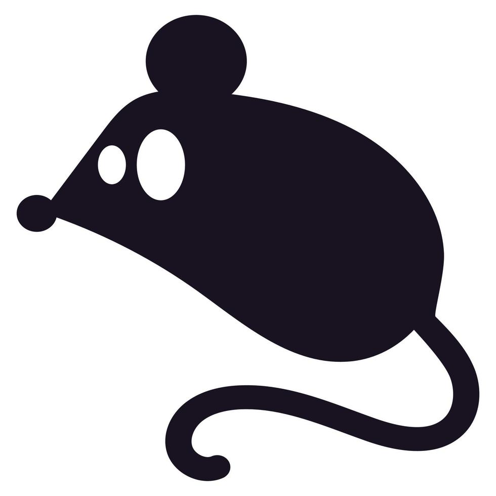 Mouse silhouette black icon for Halloween concept vector