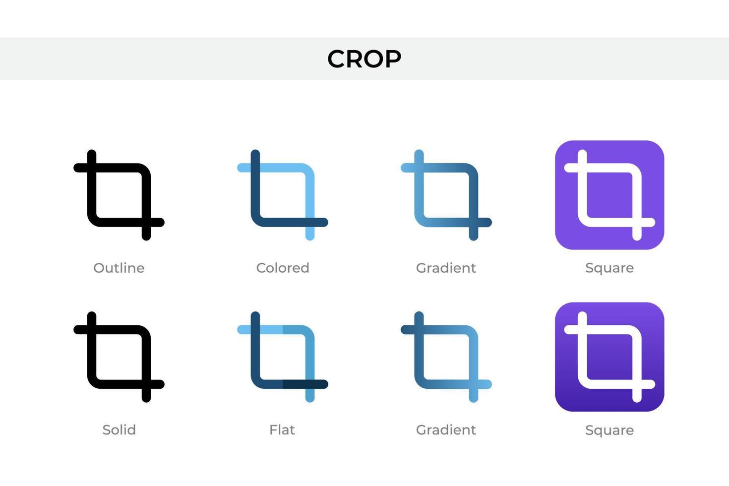 crop icon in different style. crop vector icons designed in outline, solid, colored, gradient, and flat style. Symbol, logo illustration. Vector illustration