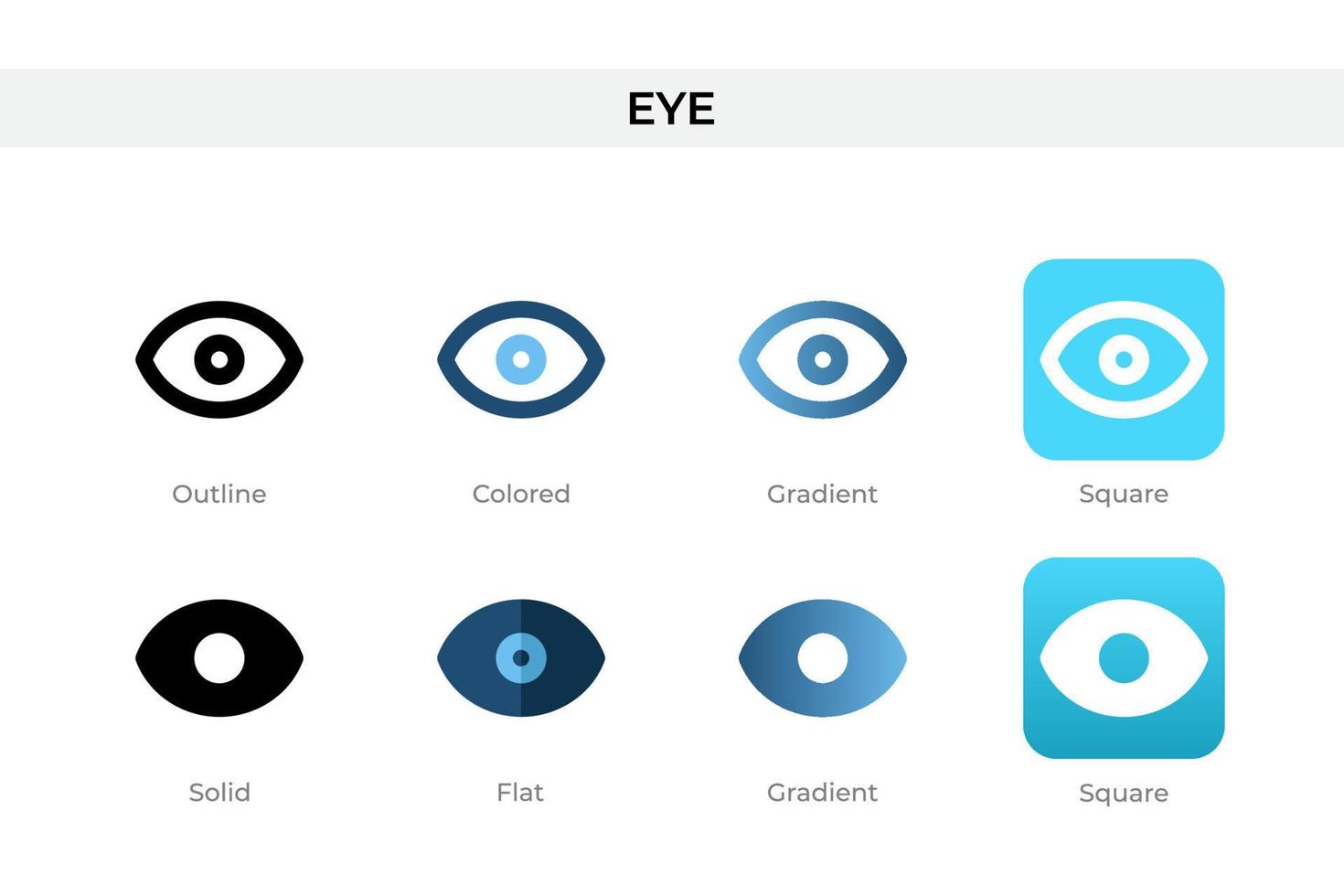 eye icon in different style. eye vector icons designed in outline, solid, colored, gradient, and flat style. Symbol, logo illustration. Vector illustration