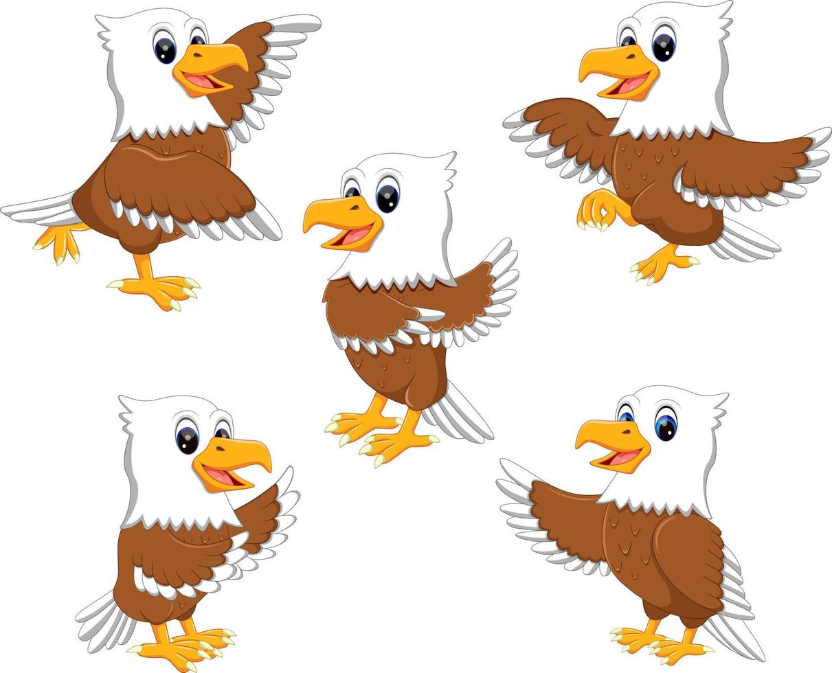 collection of the dashing eagle in the different posing vector