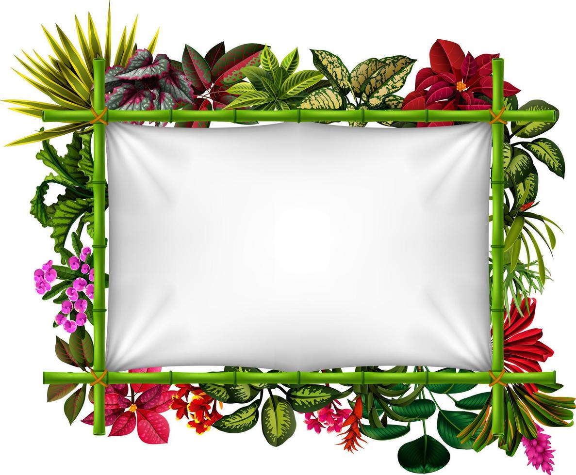 beautiful botanical frame with the bamboo vector