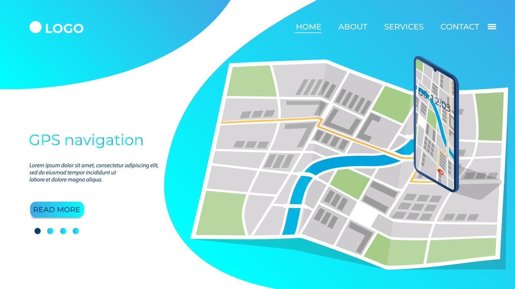 GPS navigation.Map and smartphone with GPS Navigator.The concept of