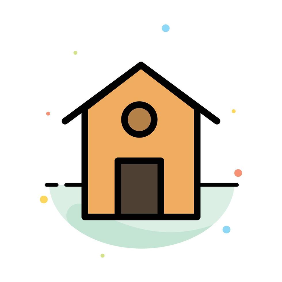 Home House Building Abstract Flat Color Icon Template vector