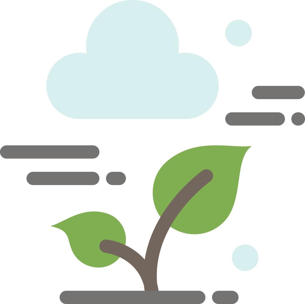 Plant Cloud Leaf Technology  Flat Color Icon Vector icon banner Template