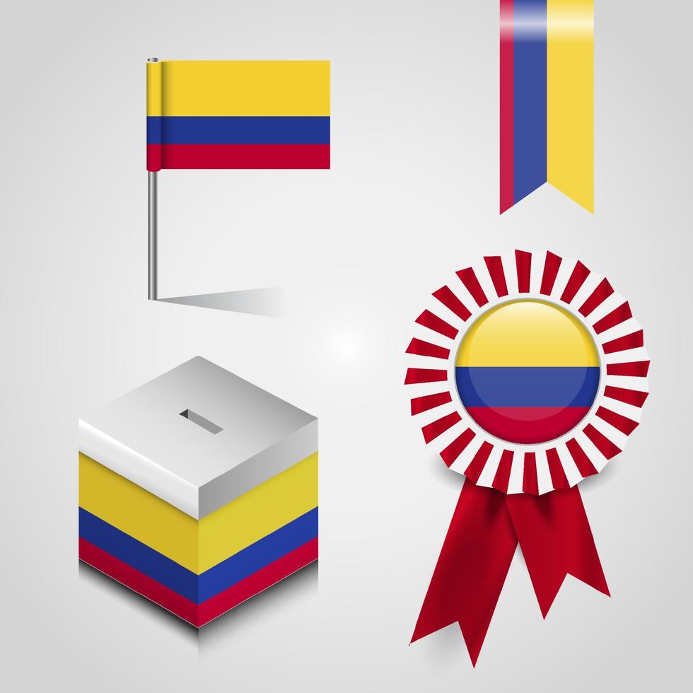 conjunto de bandera de colombia vector