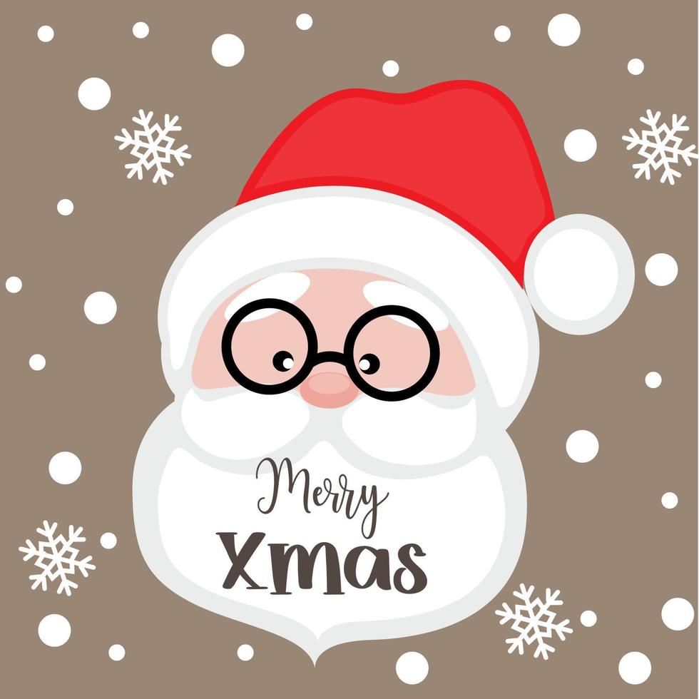 Christmas sticker, label or greeting card with Santa Claus, vector illustration