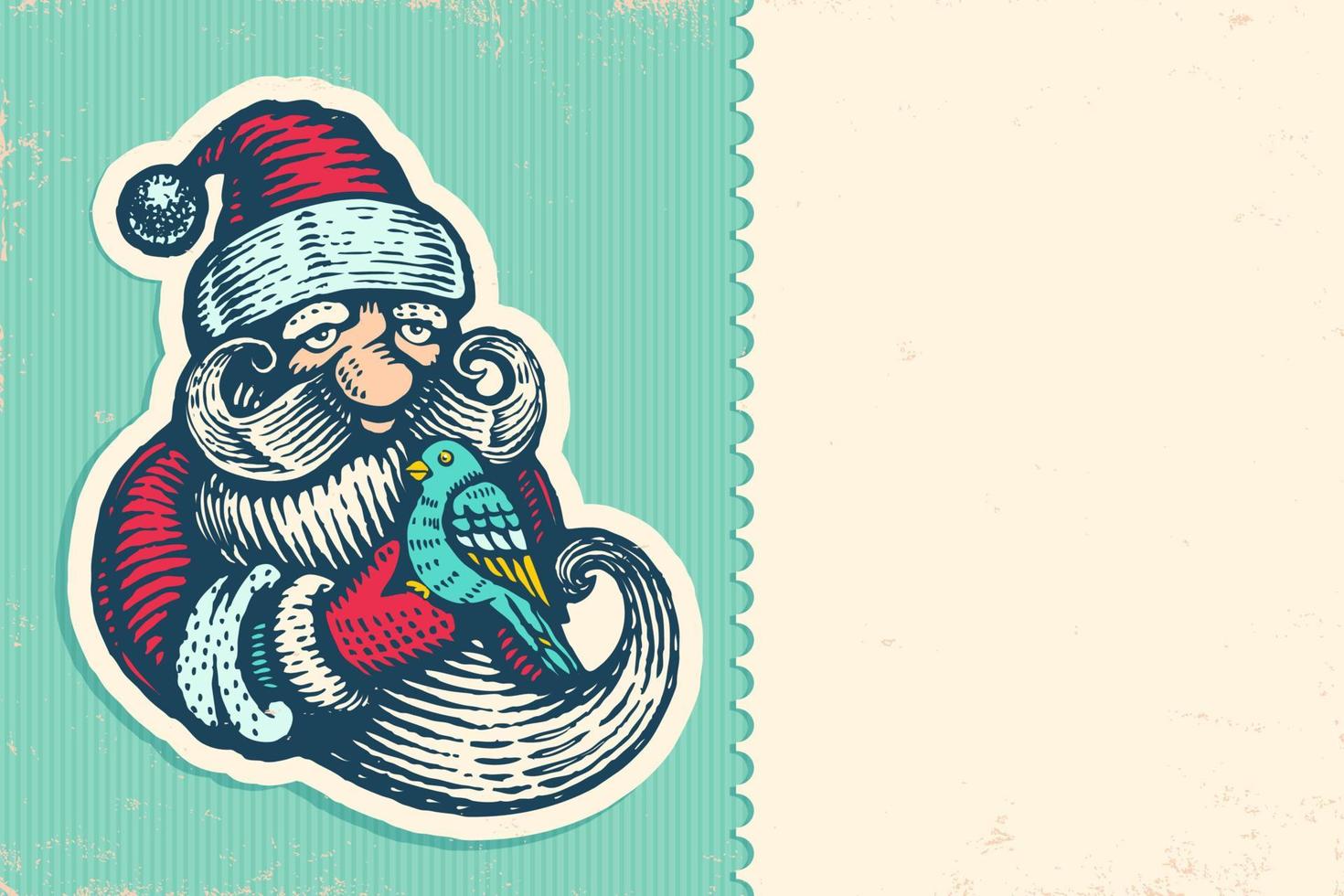 Santa Claus with bird vector